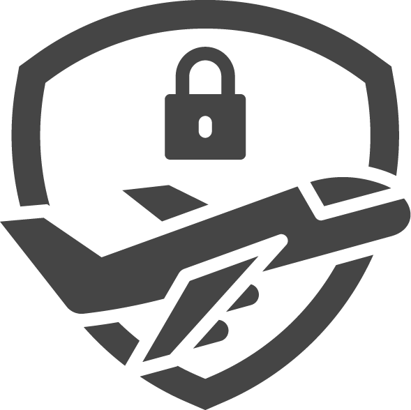 icon of jet and security lock