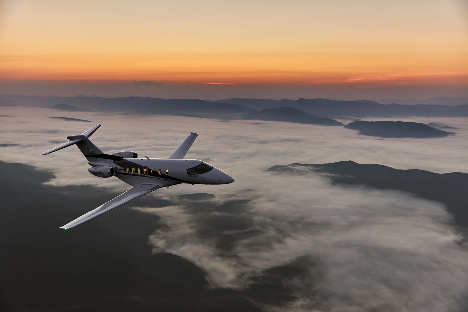 Private Jet flying