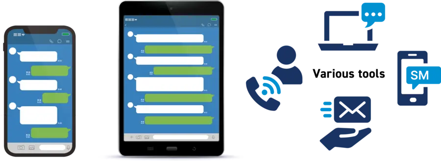 Mobile app interface showing LINE reservation system
